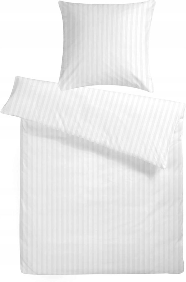 Pościel HOTELOWA adamaszek 220x240cm 50x70- 2 szt zamek PASY 2 CENTYMETRY - Image 3