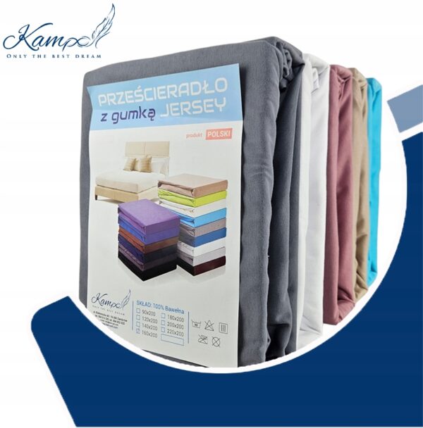 PRZEŚCIERADŁO Z GUMKĄ 140x200 Jersey PREMIUM GRUBE Bawełna 100% MIX KOLORY - Image 3