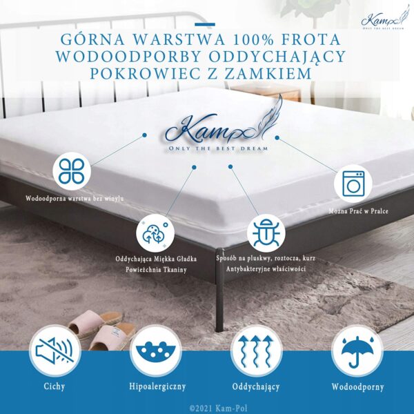 Wodoodporny pokrowiec NIEBIESKI Frota ZAME 180X210 - Image 2