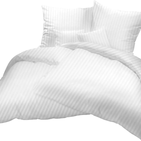 KOMPLET POŚCIELI BAWEŁNA 100%  ZAKŁAD PASEK 4MM  180x200 + 2x70x80
