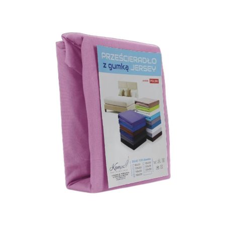 PRZEŚCIERADŁO KAM-POL Z GUMKĄ JERSEY VIP BOK 30CM BAWEŁNIANE WRZOS 90x180