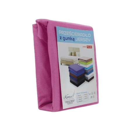 PRZEŚCIERADŁO KAM-POL Z GUMKĄ JERSEY VIP BOK 30CM BAWEŁNIANE RÓŻ 120x220