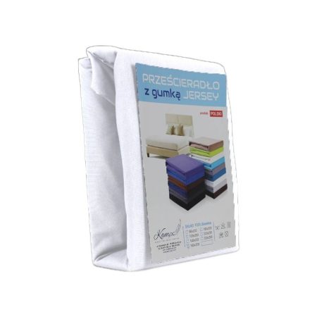 PRZEŚCIERADŁO Z GUMKĄ JERSEY VIP BOK 30CM BAWEŁNIANE BIAŁE 160x210