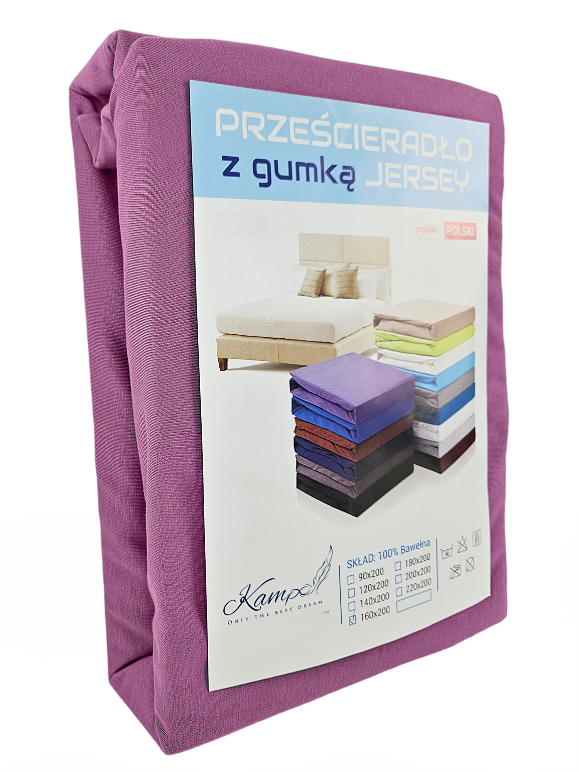PRZEŚCIERADŁO Z GUMKĄ JERSEY BAWEŁNA PREMIUM RÓŻ 80x220 - obrazek 2