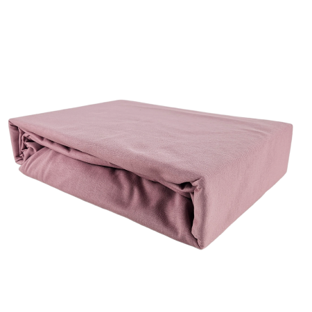 PRZEŚCIERADŁO Z GUMKĄ JERSEY BAWEŁNA PREMIUM PUDROWY RÓŻ 160x210