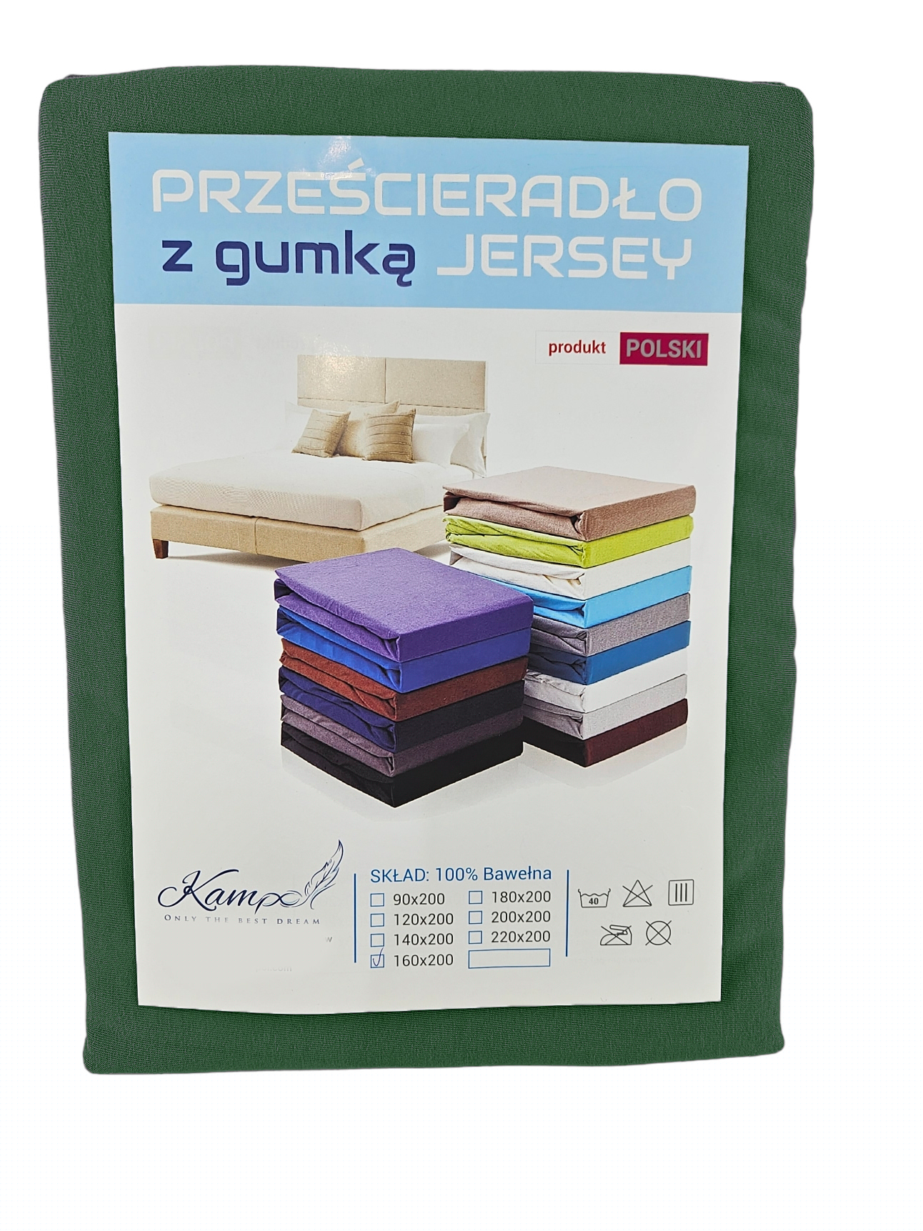 PRZEŚCIERADŁO Z GUMKĄ JERSEY BAWEŁNA PREMIUM ZIELEŃ BUTELKOWA 80x210 - obrazek 7