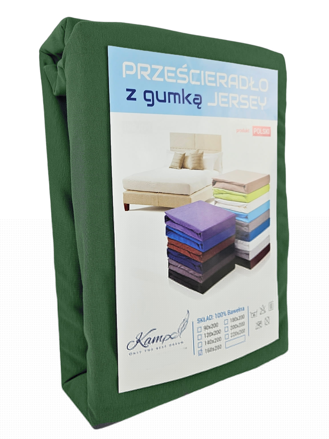PRZEŚCIERADŁO Z GUMKĄ JERSEY BAWEŁNA PREMIUM ZIELEŃ BUTELKOWA 70x160 - obrazek 8