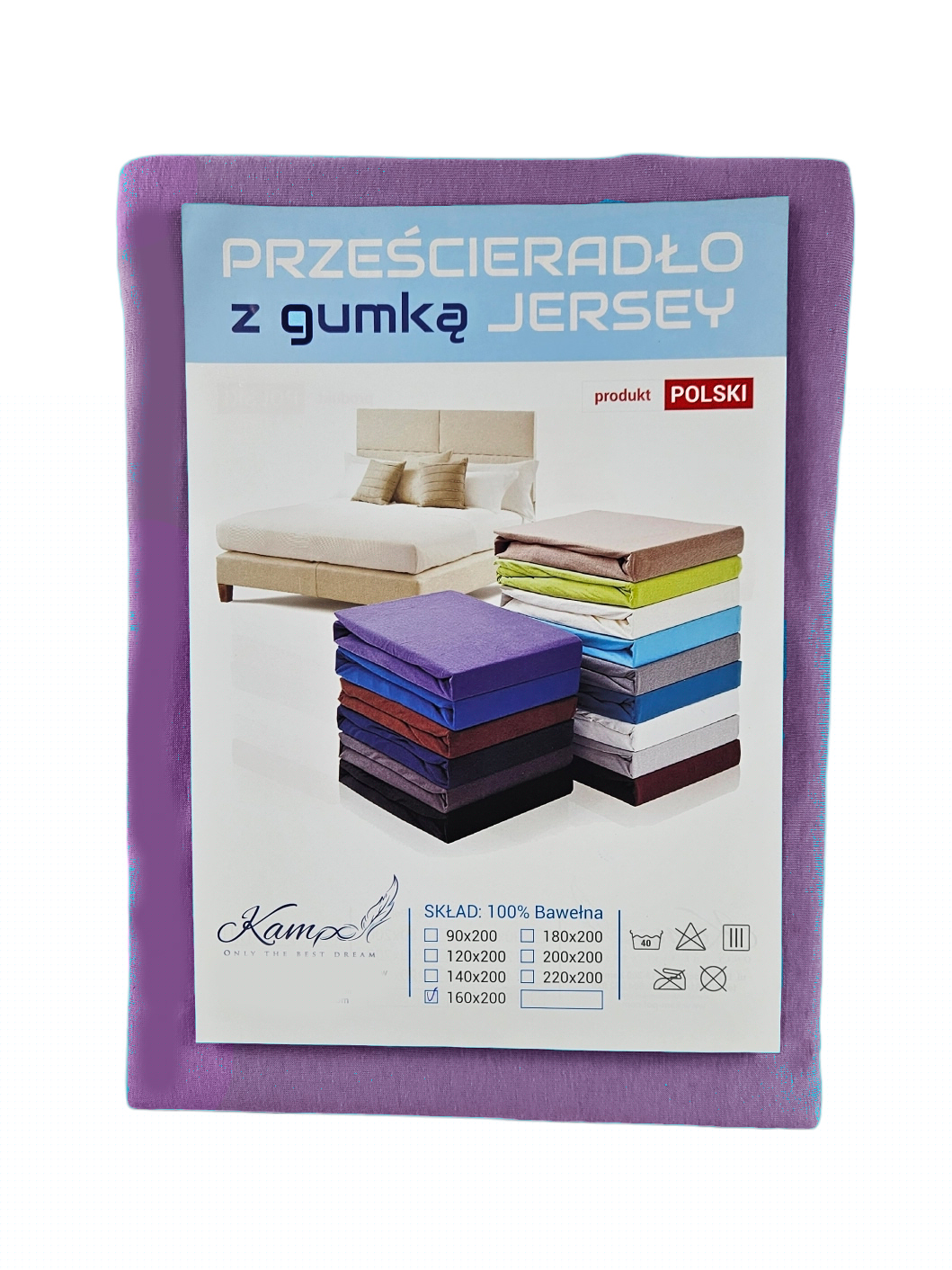 PRZEŚCIERADŁO Z GUMKĄ JERSEY BAWEŁNA PREMIUM WRZOS 60x90 - obrazek 3