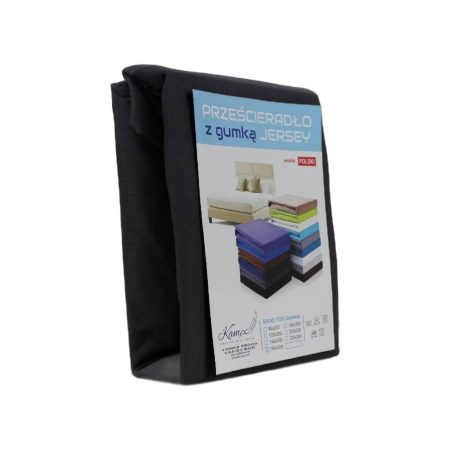 PRZEŚCIERADŁO Z GUMKĄ JERSEY VIP BOK 30CM BAWEŁNIANE CZARNE 70x100