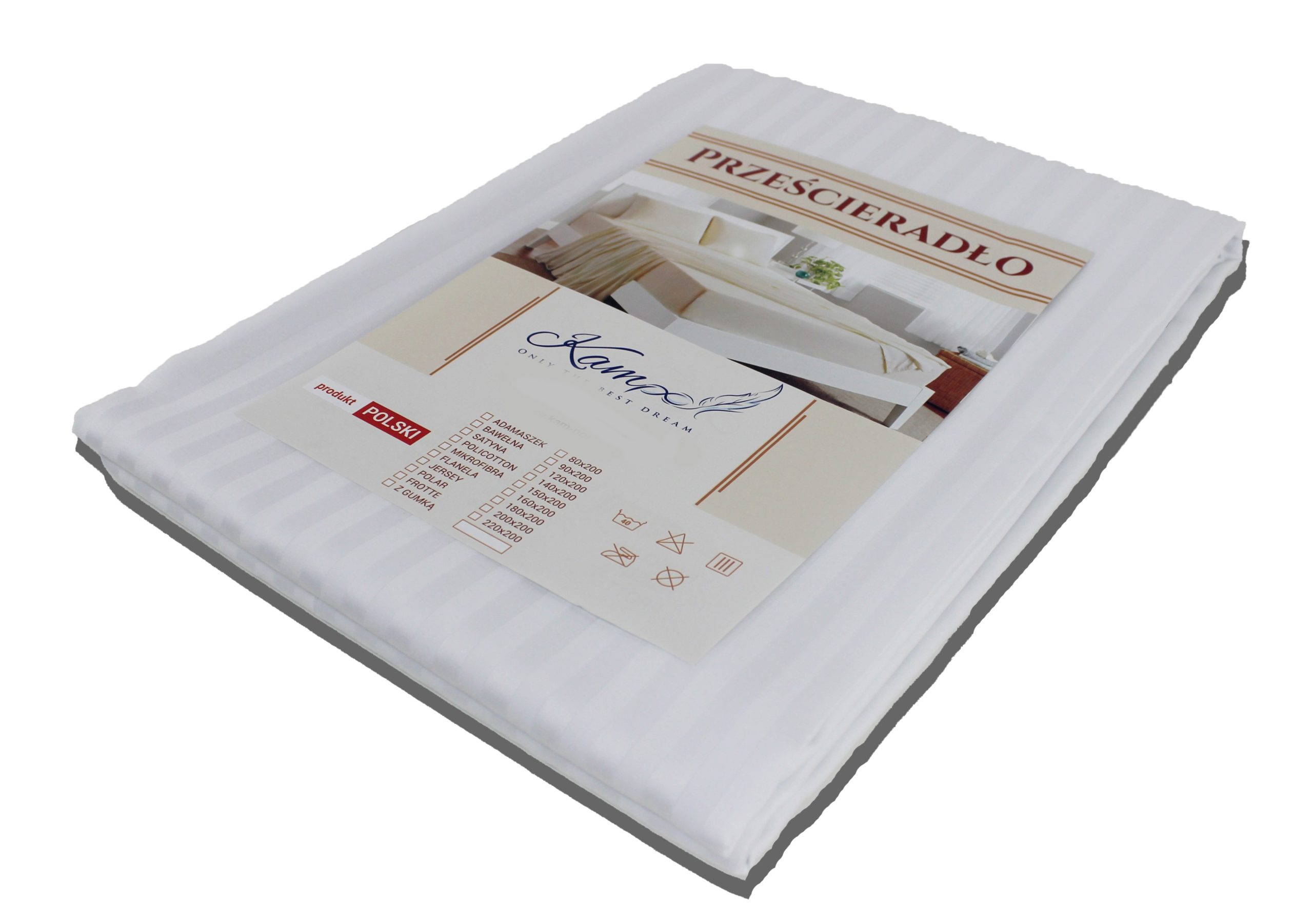PRZEŚCIERADŁO KAM-POL TRADYCYJNE HOTELOWE PASEK 1CM 70x140 - obrazek 2