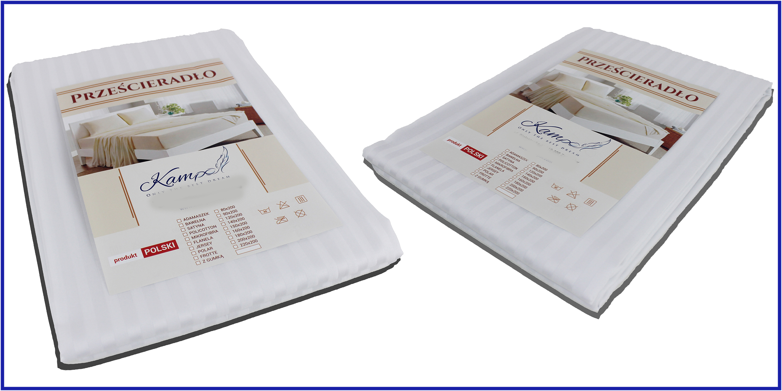 PRZEŚCIERADŁO KAM-POL TRADYCYJNE HOTELOWE PASEK 1CM 70x140 - obrazek 4