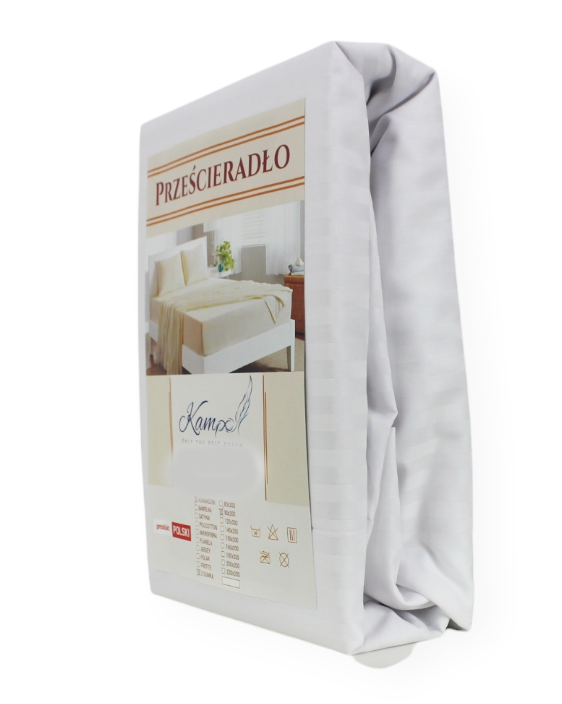PRZEŚCIERADŁO KAM-POL Z GUMKĄ HOTELOWE ADAMASZEK PASEK 1 CM 160x240