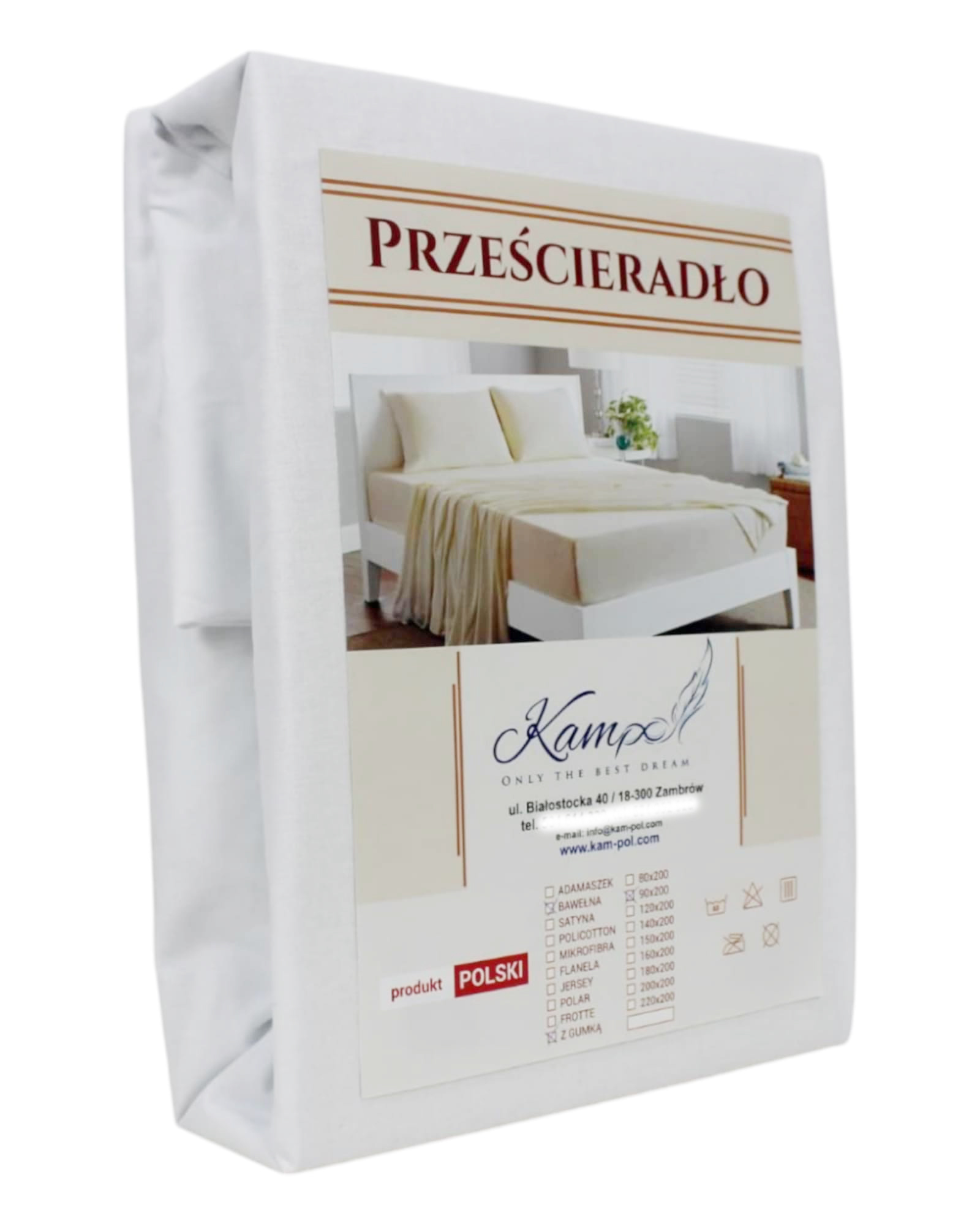 PRZEŚCIERADŁO KAM-POL Z GUMKĄ HOTELOWE BAWEŁNA 100% 70x160 - obrazek 9
