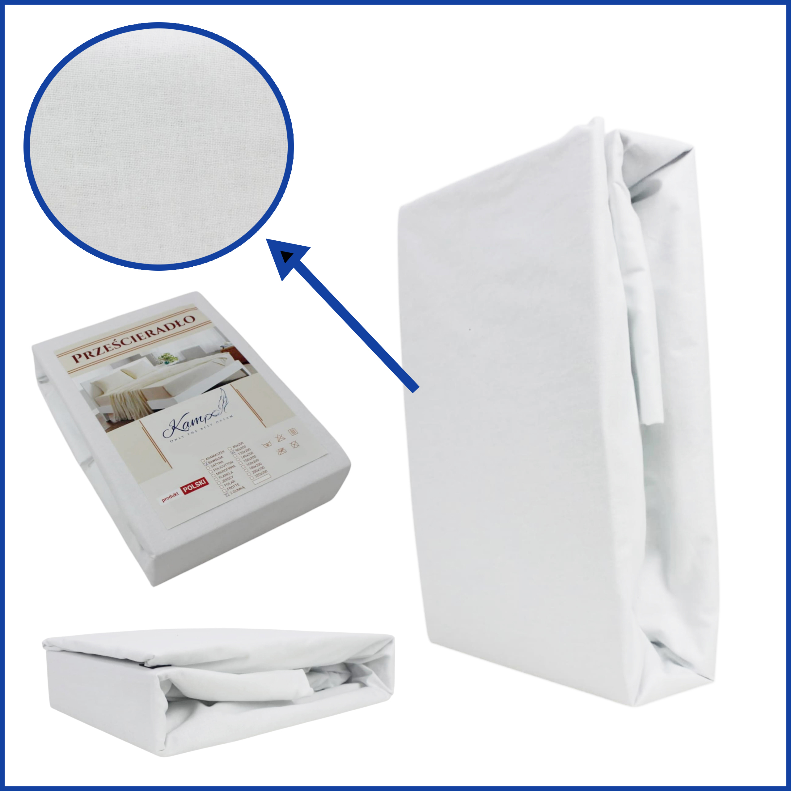 PRZEŚCIERADŁO KAM-POL Z GUMKĄ HOTELOWE BAWEŁNA 100% 240x280 - obrazek 11