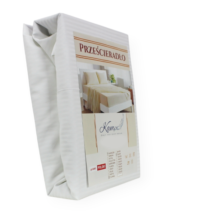 PRZEŚCIERADŁO KAM-POL Z GUMKĄ HOTELOWE ADAMASZEK PASEK 4 MM 200x240
