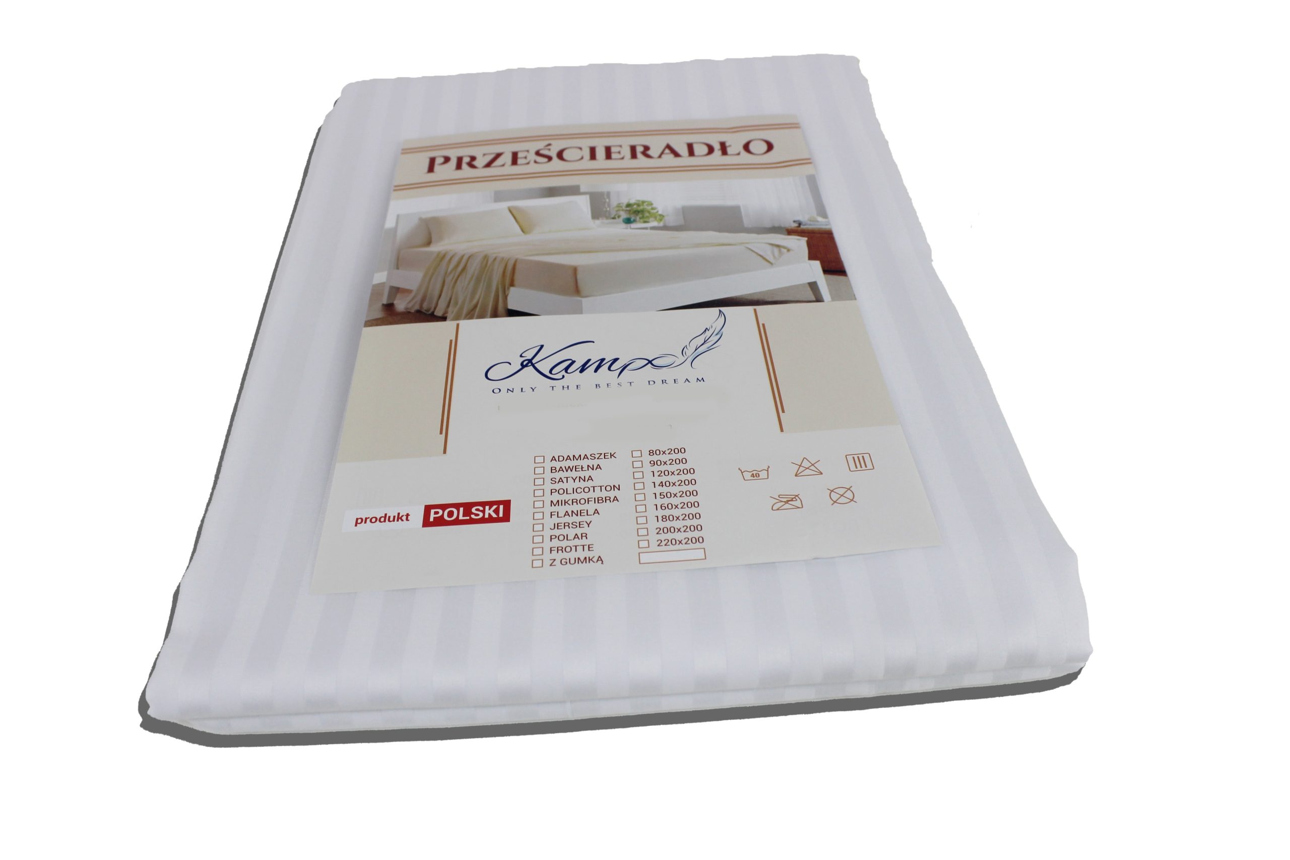PRZEŚCIERADŁO KAM-POL TRADYCYJNE HOTELOWE PASEK 1CM 70x140 - obrazek 3